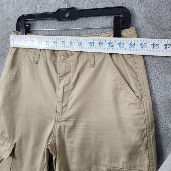 Levis 94 Baggy Cargo Pants Womens Tan Size 27 Straight Leg 90s Y2k Pockets - Picture 6 of 14